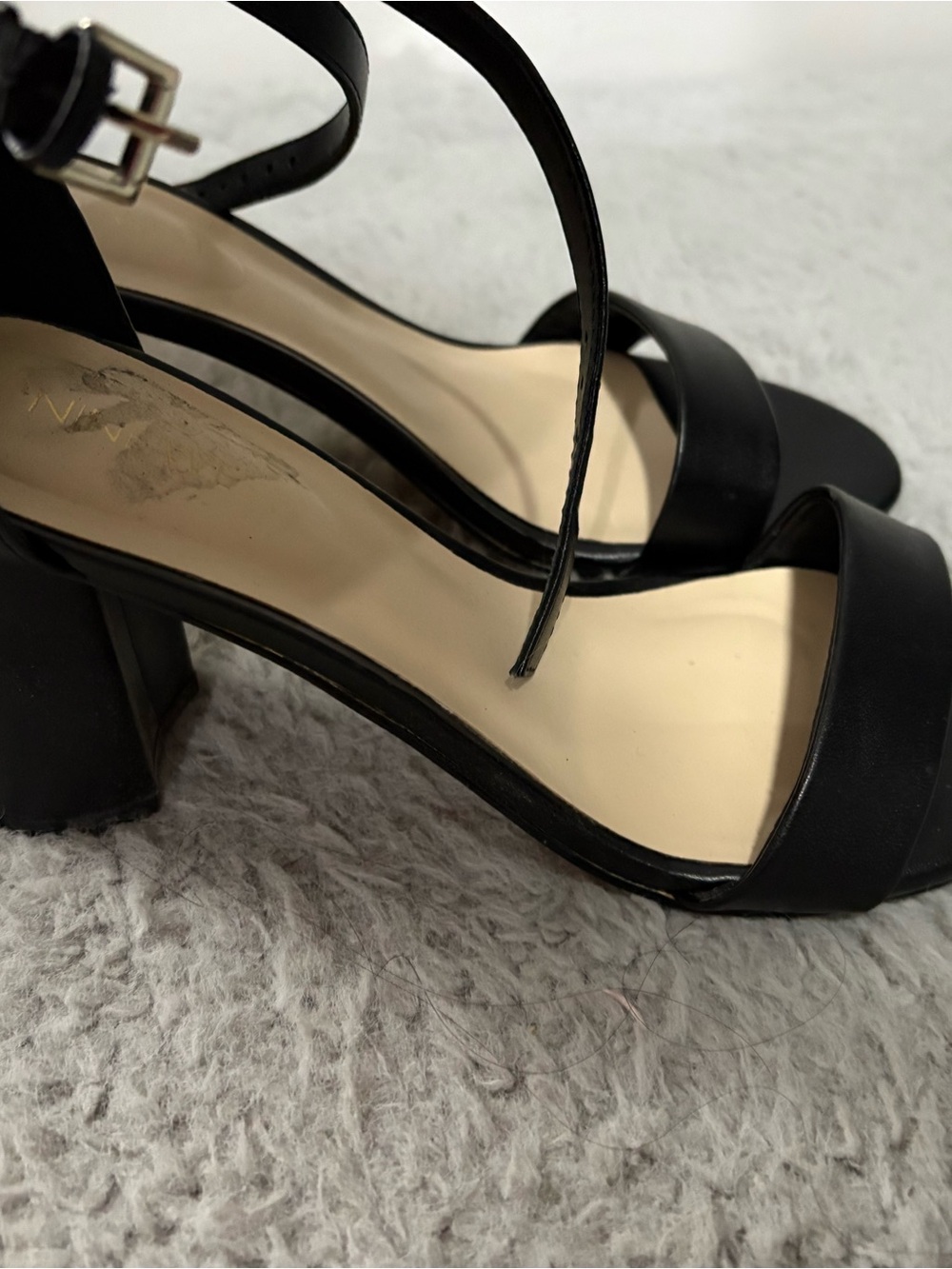 Nine West Black Strappy Block Heel Sandals